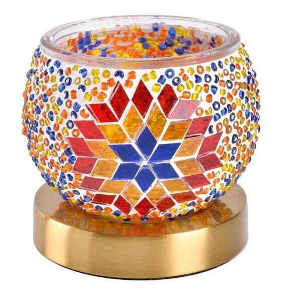 Blue Star Turkish Mosaic Glass Table Lamp (Bulb Type E12) New - Picture 1 of 5